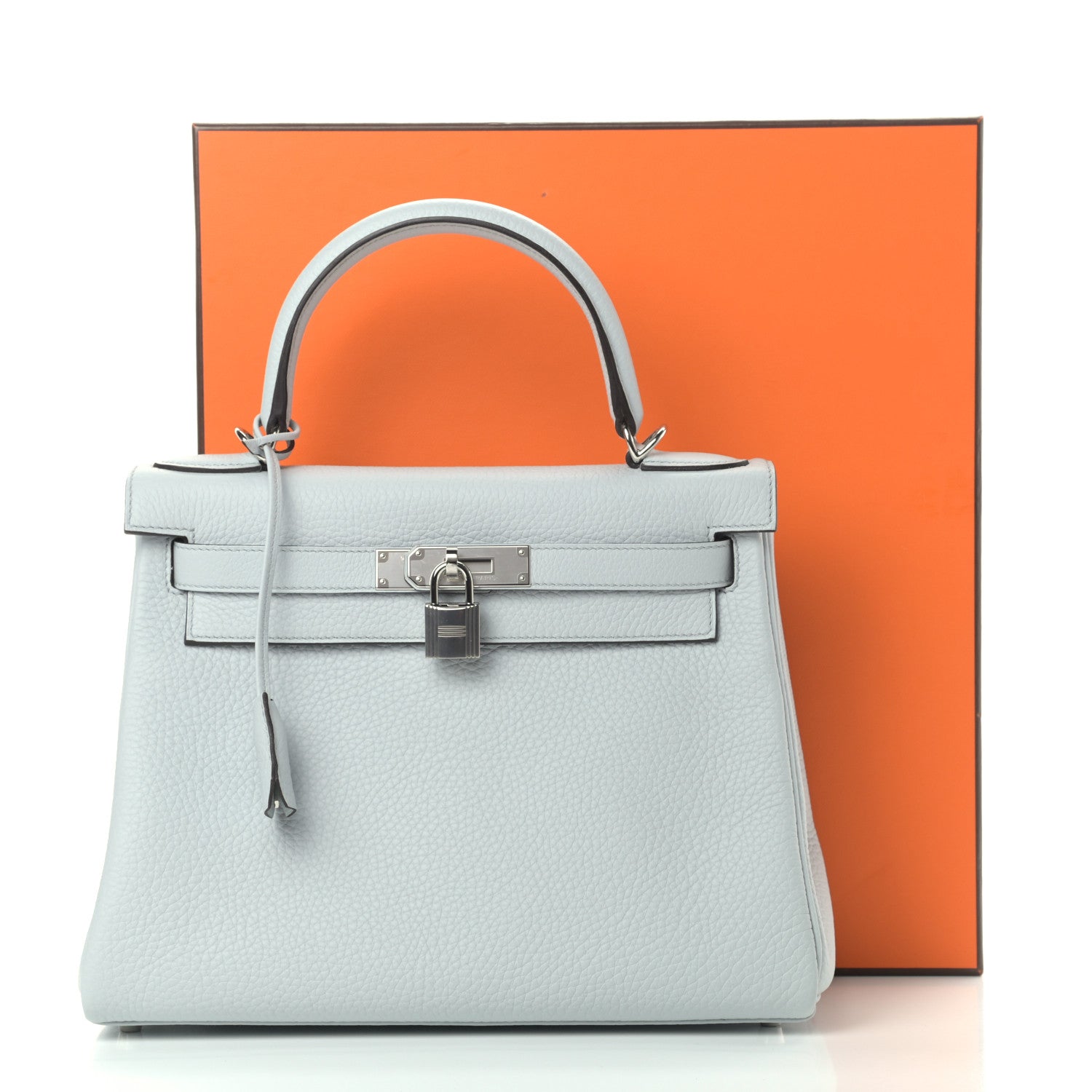 Hermes Togo Kelly Retourne 28 Bleu Pale 10 of 10