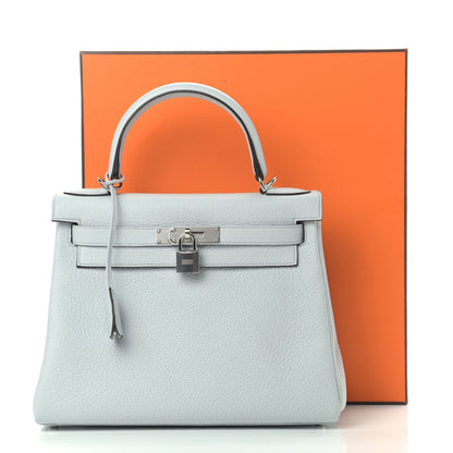 Hermes Togo Kelly Retourne 28 Bleu Pale 10 of 10