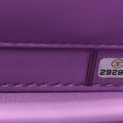 Chanel Caviar Quilted Small CC Filigree Vanity Case Purple 7 of 9