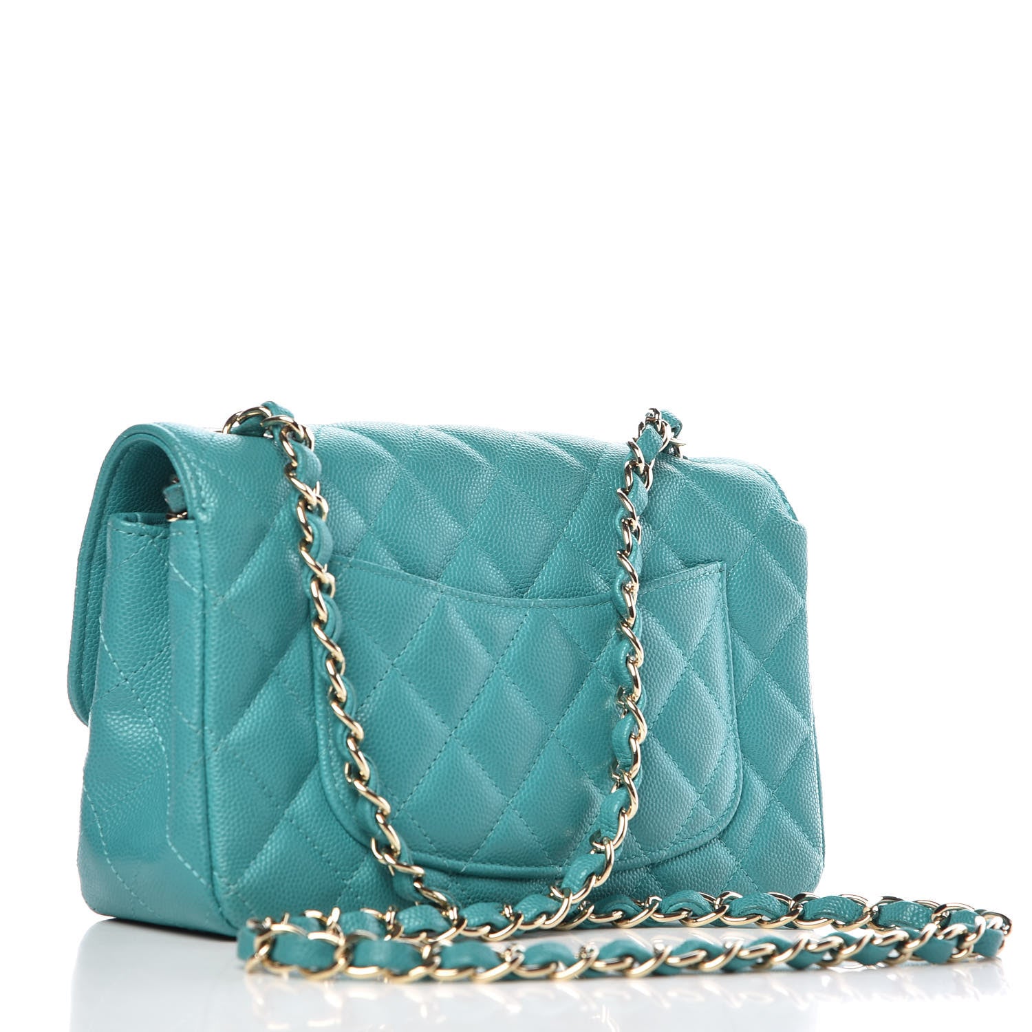 Chanel Caviar Quilted Mini Rectangular Flap Turquoise 3 of 11