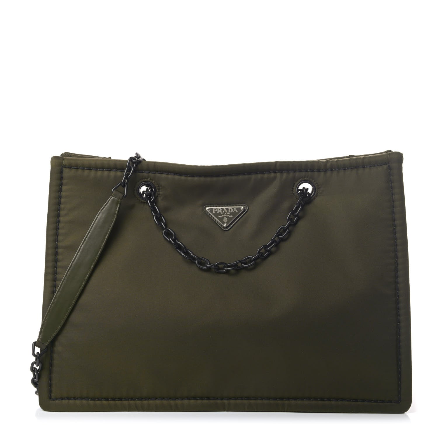 Prada Tessuto Nylon Chain Tote Mimetico 1 of 4