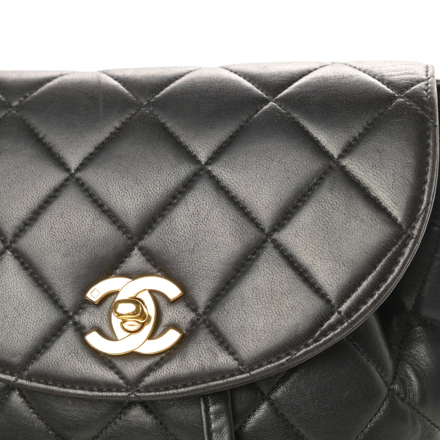 Lambskin Quilted Backpack Black