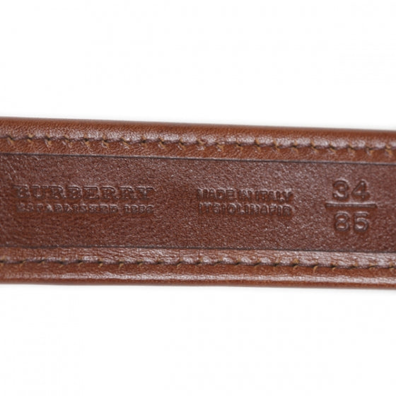 Leather Canvas Nova Check Belt 34