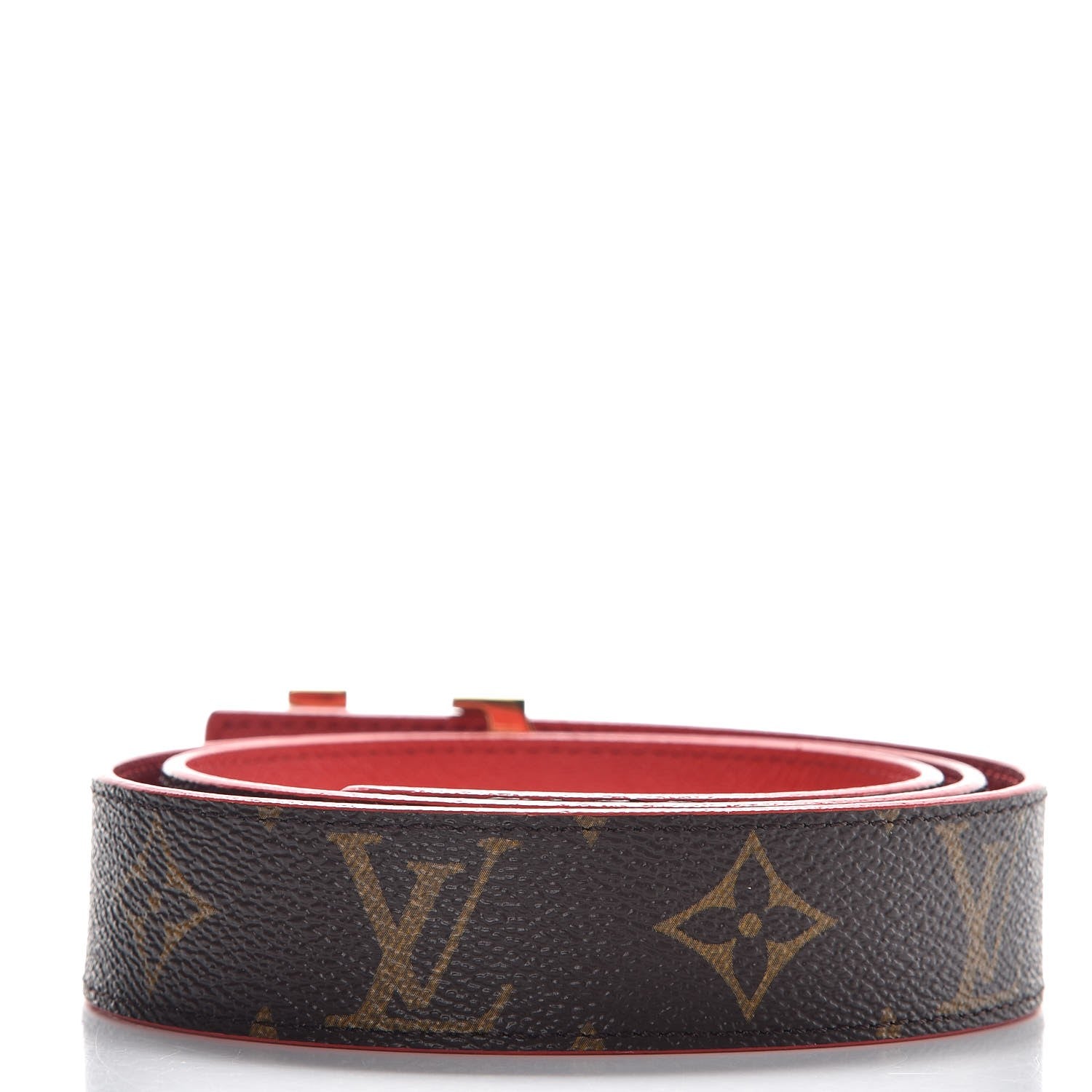 Louis Vuitton Monogram 30mm LV Initiales Reversible Belt 80 32 Red 3 of 6