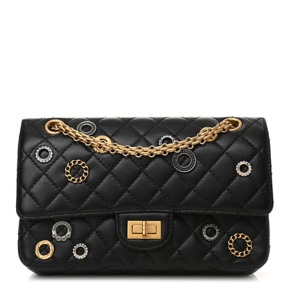 Chanel Aged Calfskin Crystal Charms 2.55 Reissue 225 Flap Black 1 of 8