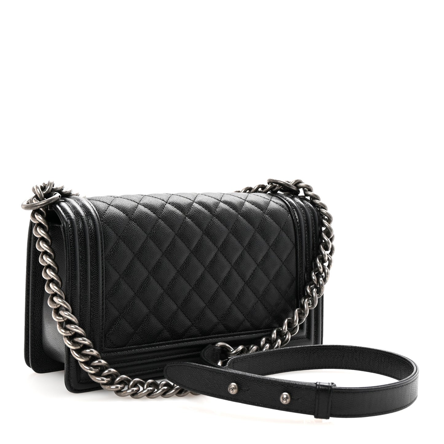 Caviar Quilted Medium Boy Flap Black