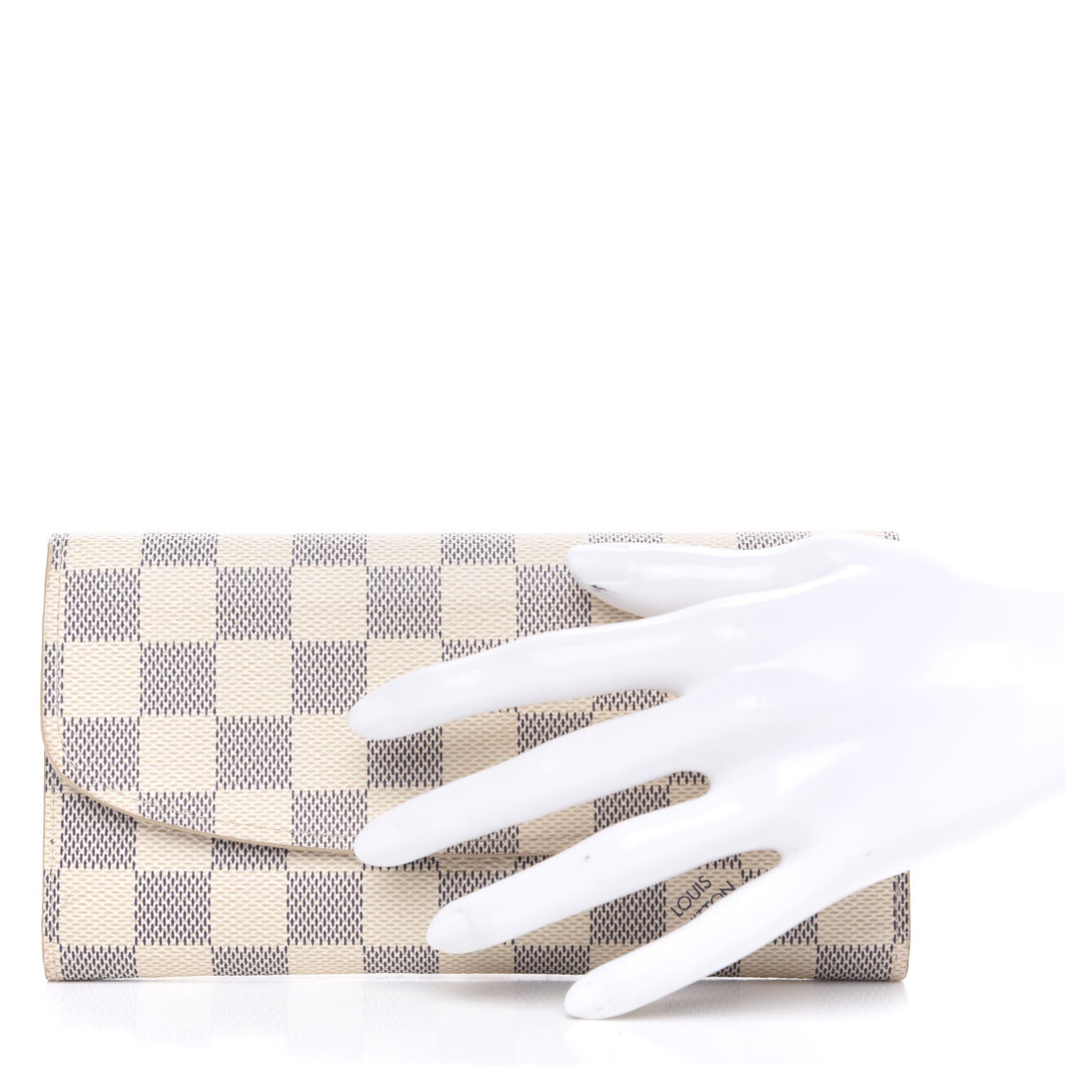 Louis Vuitton Damier Azur Emilie Wallet Rose Ballerine 2 of 7