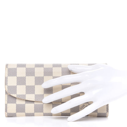 Louis Vuitton Damier Azur Emilie Wallet Rose Ballerine 2 of 7