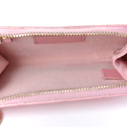 Chanel Iridescent Caviar Quilted Zipped Key Holder Case Rose Pink 5 of 8