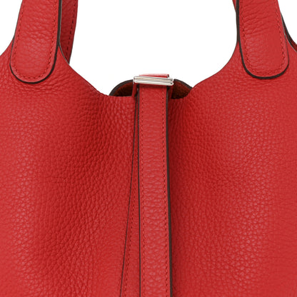 Hermes Taurillon Clemence Picotin Lock 18 PM Rouge de Coeur 8 of 11