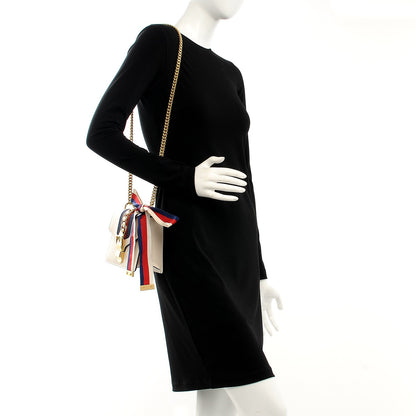 Gucci Calfskin Mini Sylvie Chain Shoulder Bag White 2 of 8