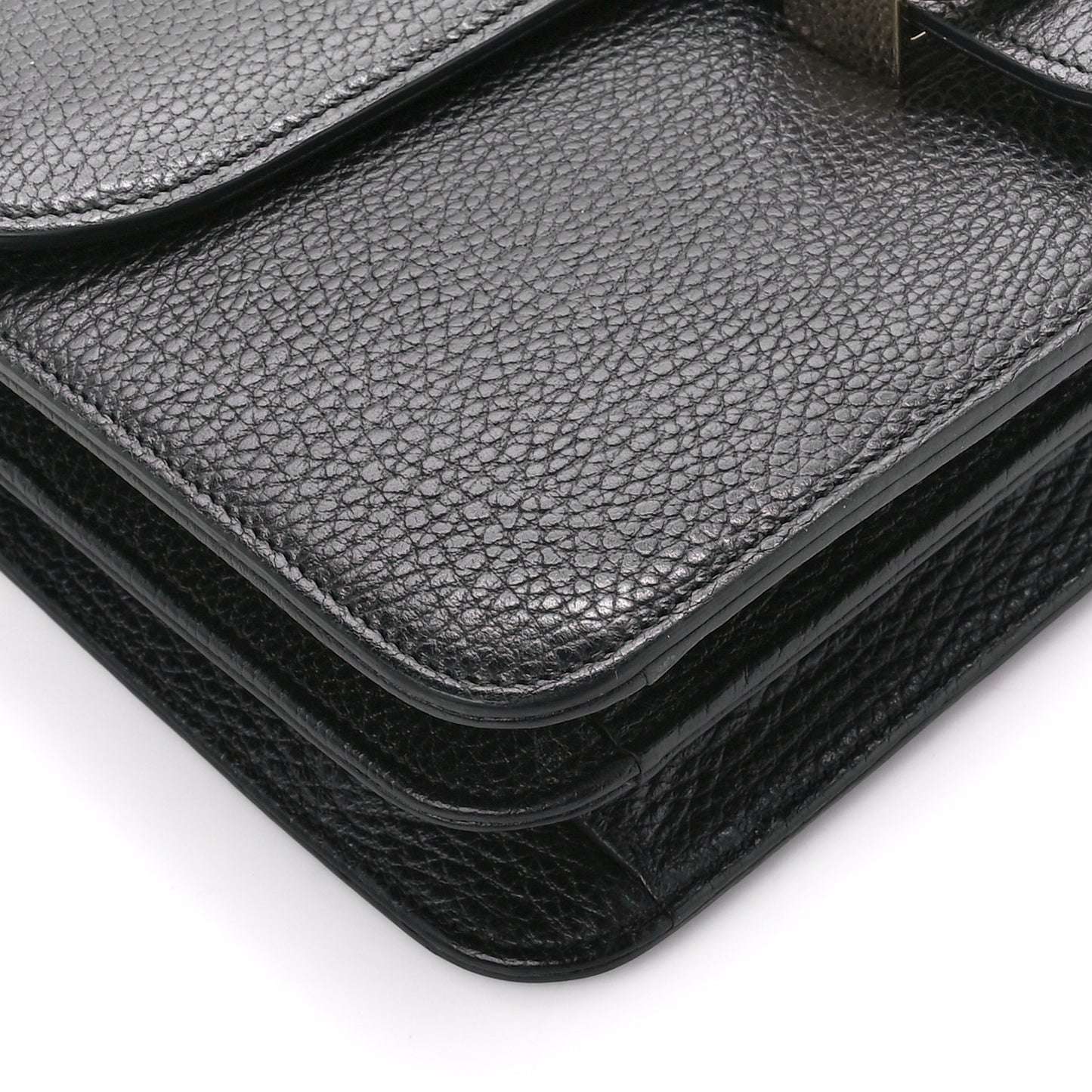 Dollar Calfskin Interlocking G Chain Wallet Black