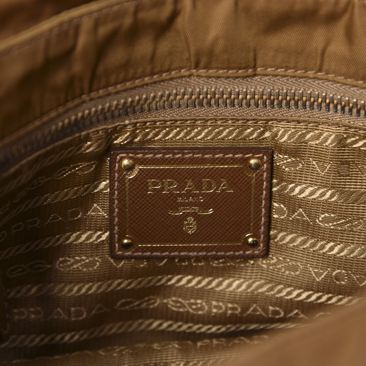 Tessuto Nylon Saffiano Small Messenger Bag Tobacco