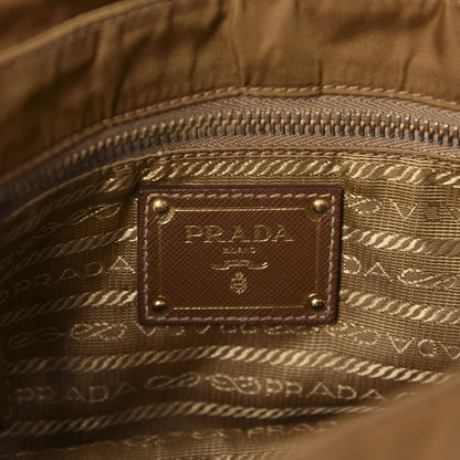 Prada Tessuto Nylon Saffiano Small Messenger Bag Tobacco 8 of 9
