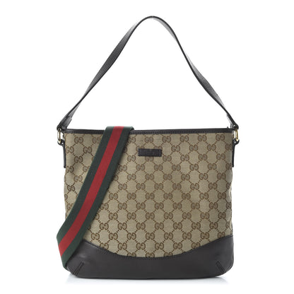 Gucci GG Monogram Web Messenger Bag Dark Brown 1 of 12