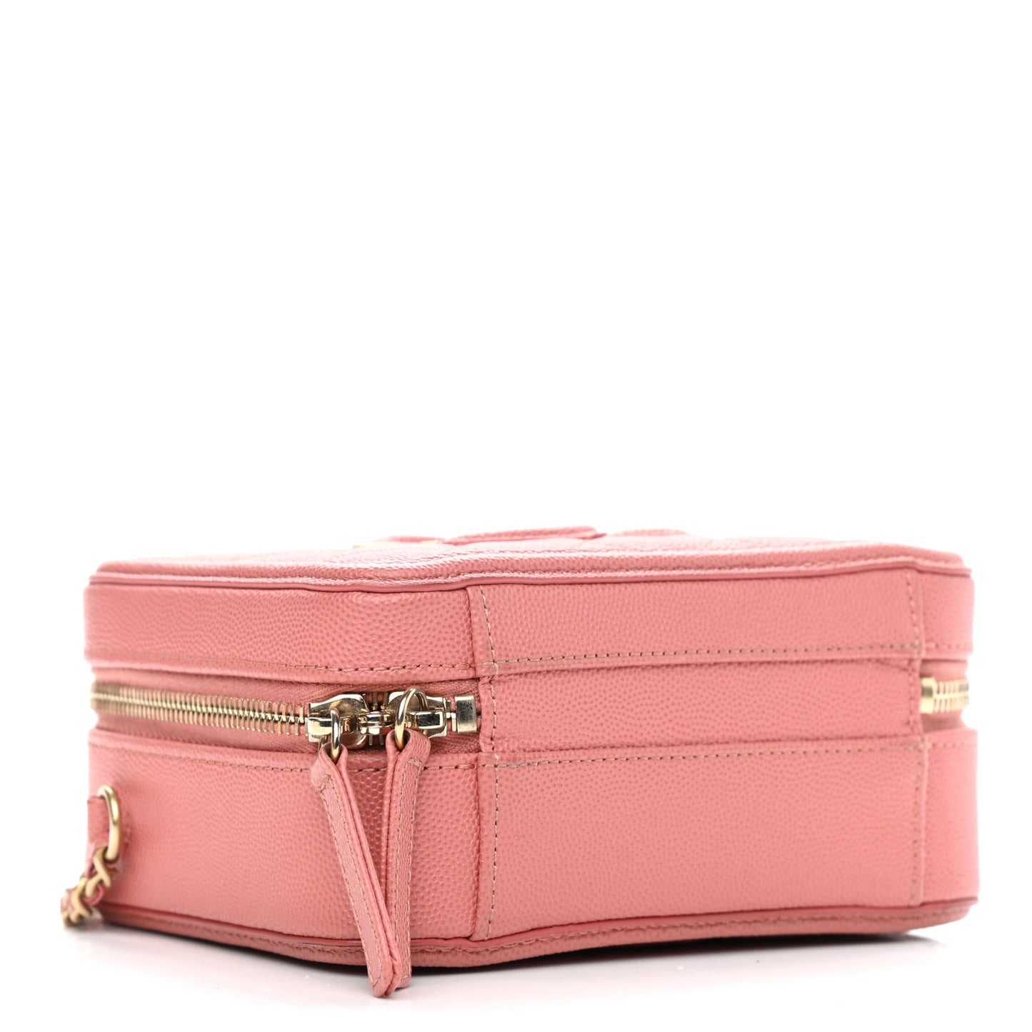 Caviar Quilted Small CC Filigree Vanity Case Pink