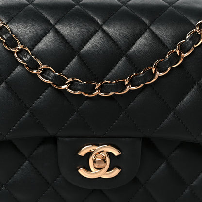Chanel Lambskin Quilted Medium Double Flap Black 9 of 12