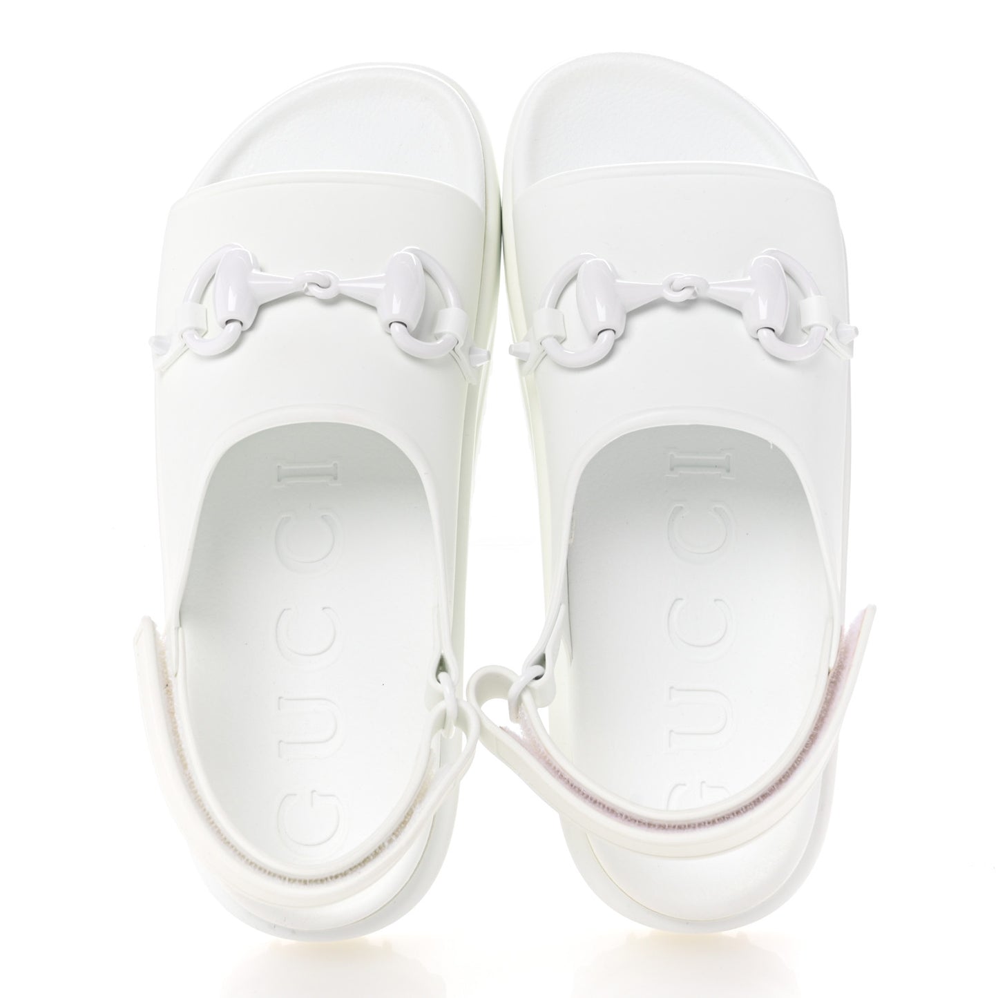 Soft Rubber Horsebit Touch Womens Strapped Sandals 41 Great White