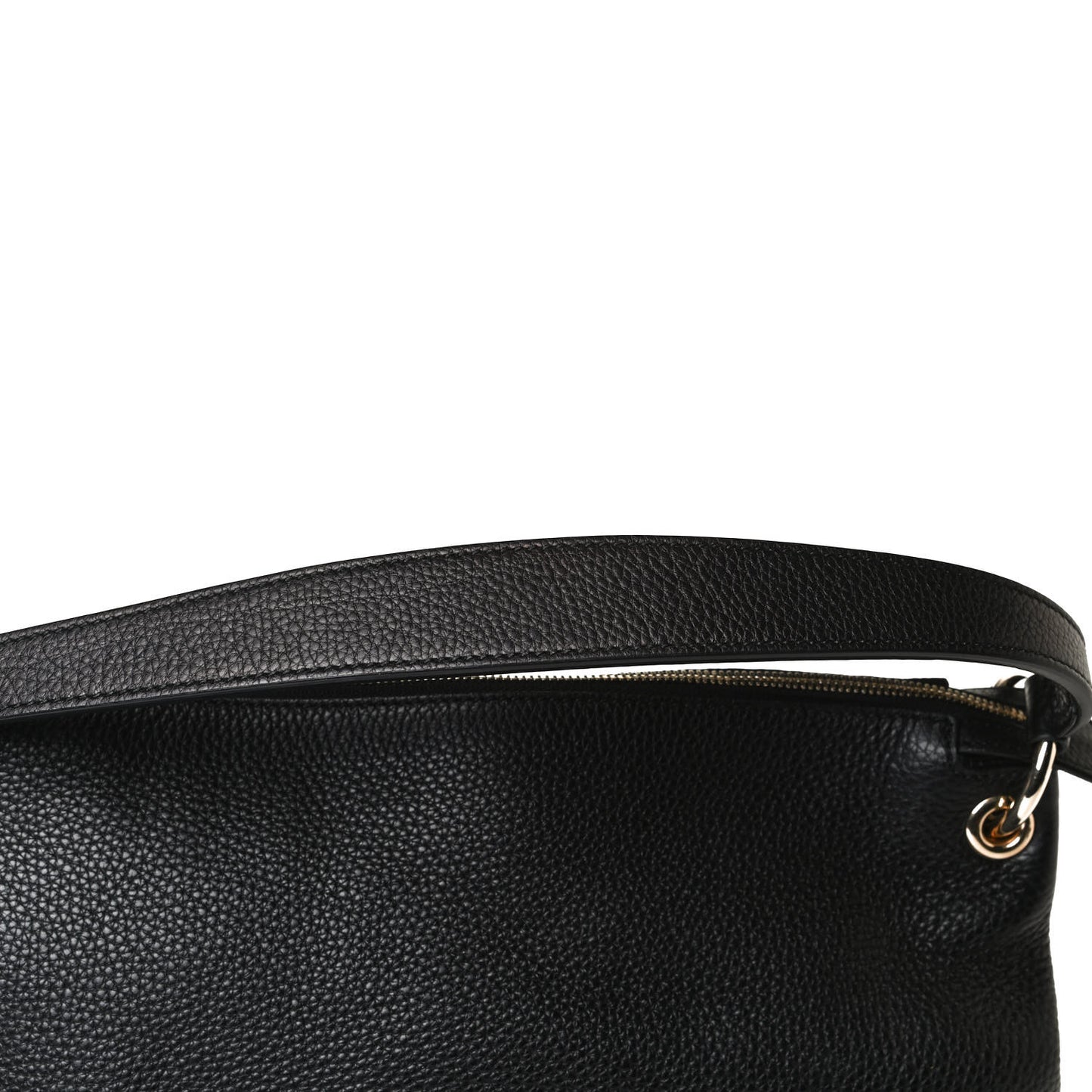 Pebbled Calfskin Large Soho Hobo Black
