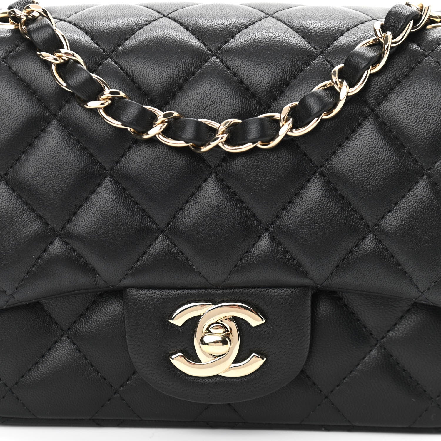 Chanel Lambskin Quilted Mini Square Flap Black 8 of 11