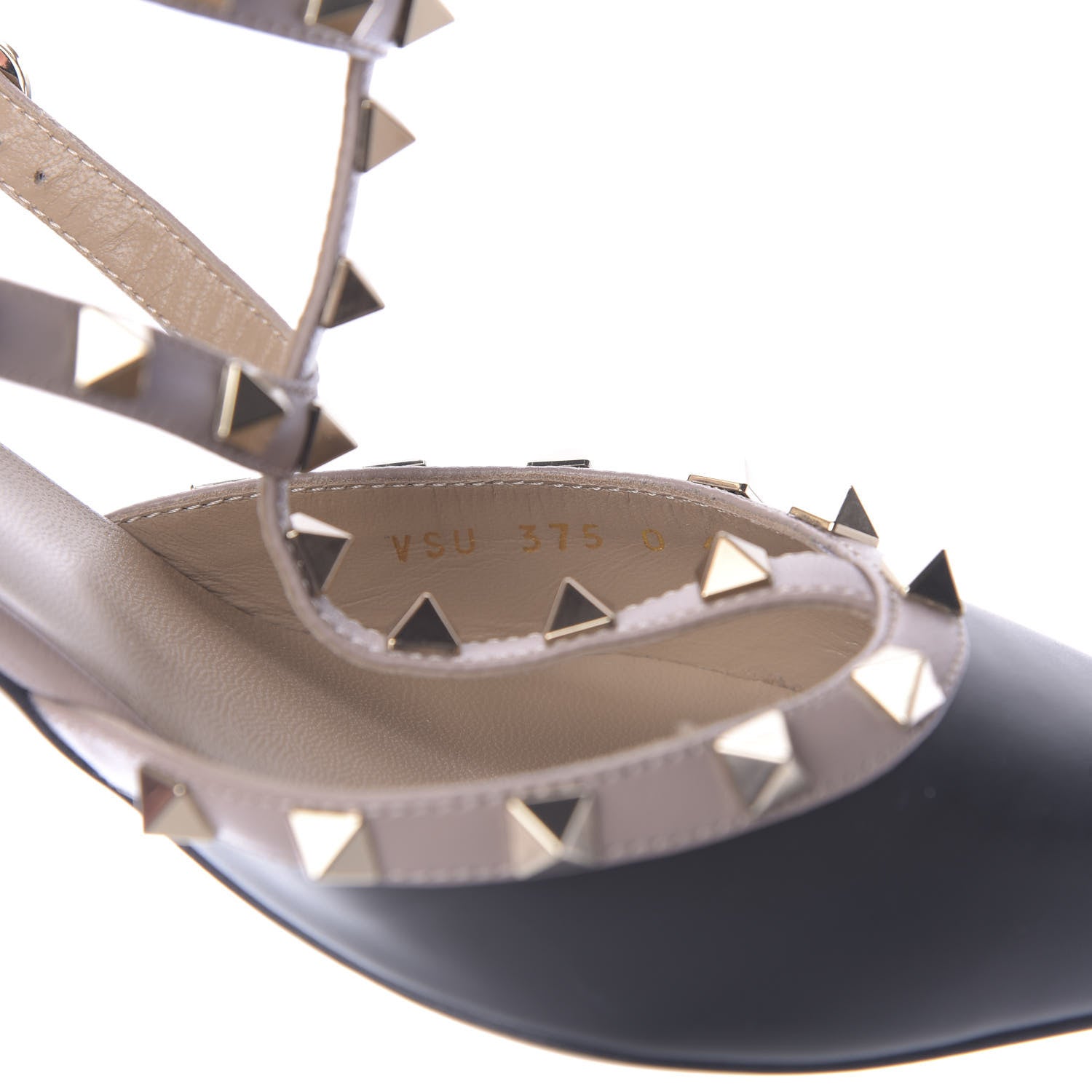 Valentino Garavani Calfskin Nappa Rockstud Ankle Strap 65mm Pumps 40 Black Poudre 9 of 12