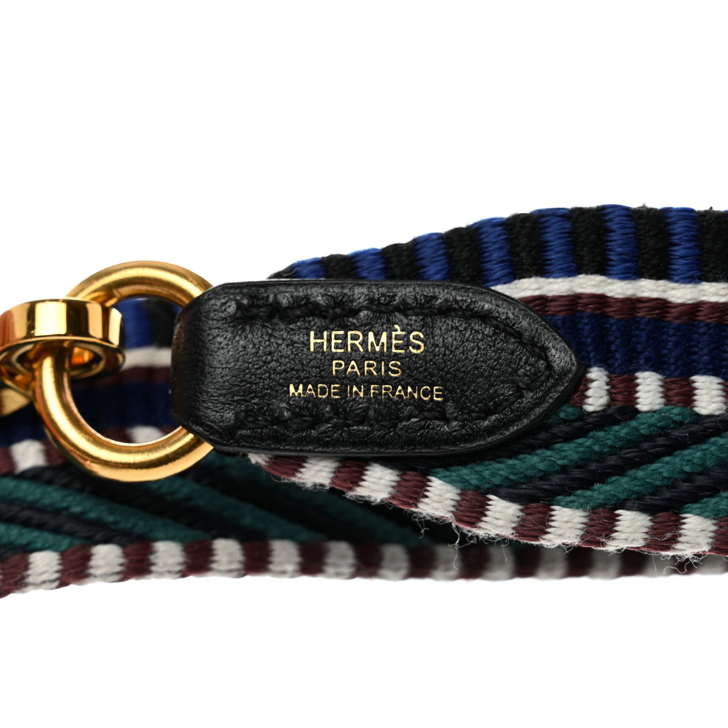 Hermes Toile Swift 25mm Sangle Cavale Shoulder Strap Malachite Bleu Electrique Black 6 of 10