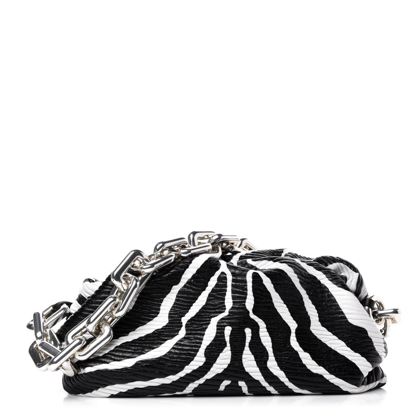 Nappa Zebra Print The Pouch Chain White Black