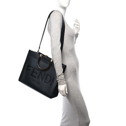 Fendi Vitello King Plexiglass Medium Fendi Sunshine Shopper Tote Black 3 of 13