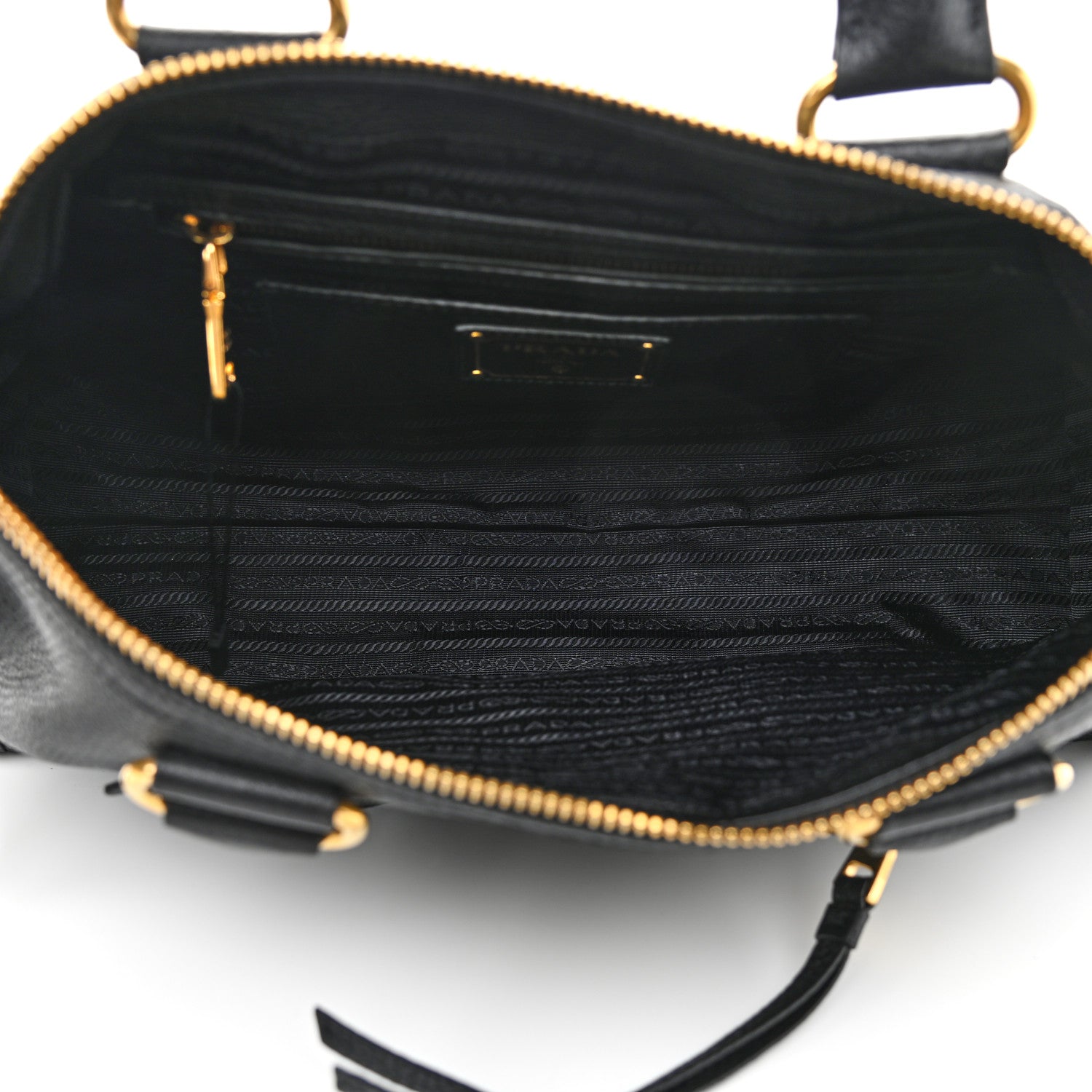 Prada Vitello Daino Shopping Satchel Black 5 of 12