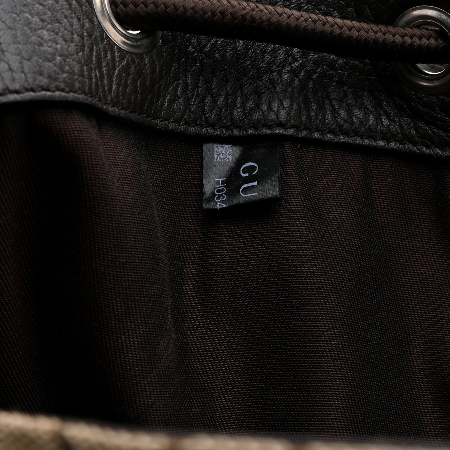 Monogram Dollar Calfskin O Drawstring Backpack Beige Ebony Testa di Moro Dark Chocolate