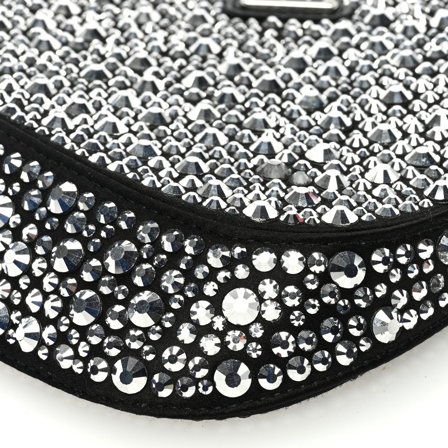 Satin Crystal Cleo Adjustable Strap Shoulder Bag Metal