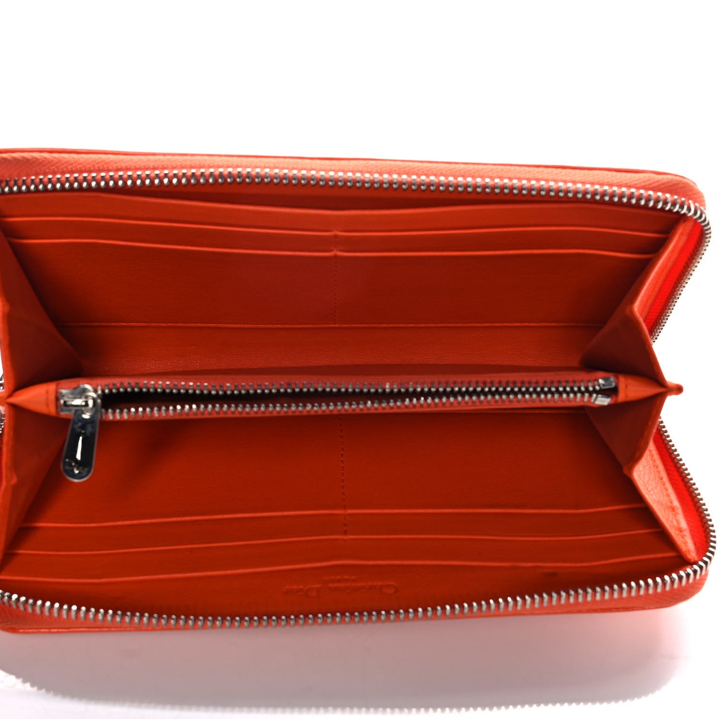 Patent Cannage Zip Around Wallet Orange