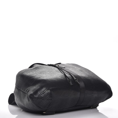 Chanel Lizard Printed Jersey Backpack Black 4 of 7