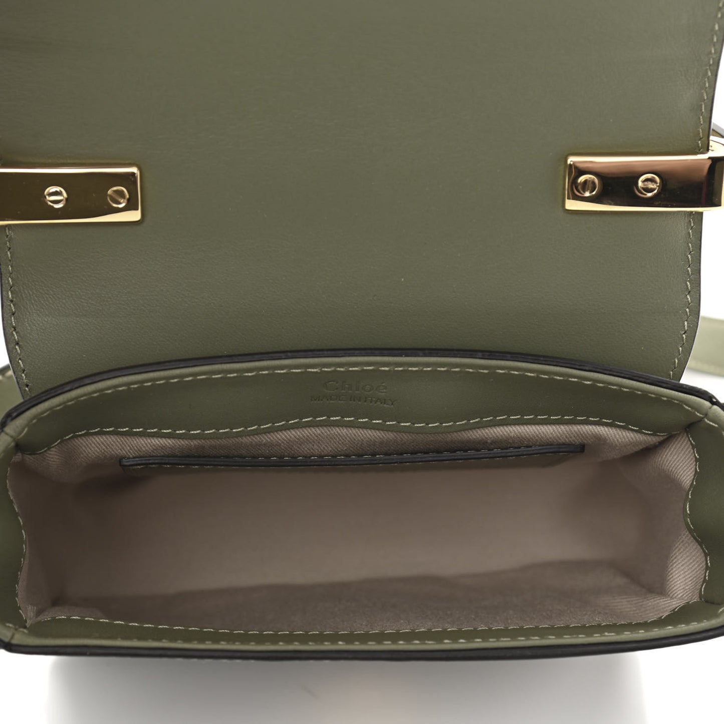 Calfskin Crocodile Embossed Mini C Double Carry Misty Forest