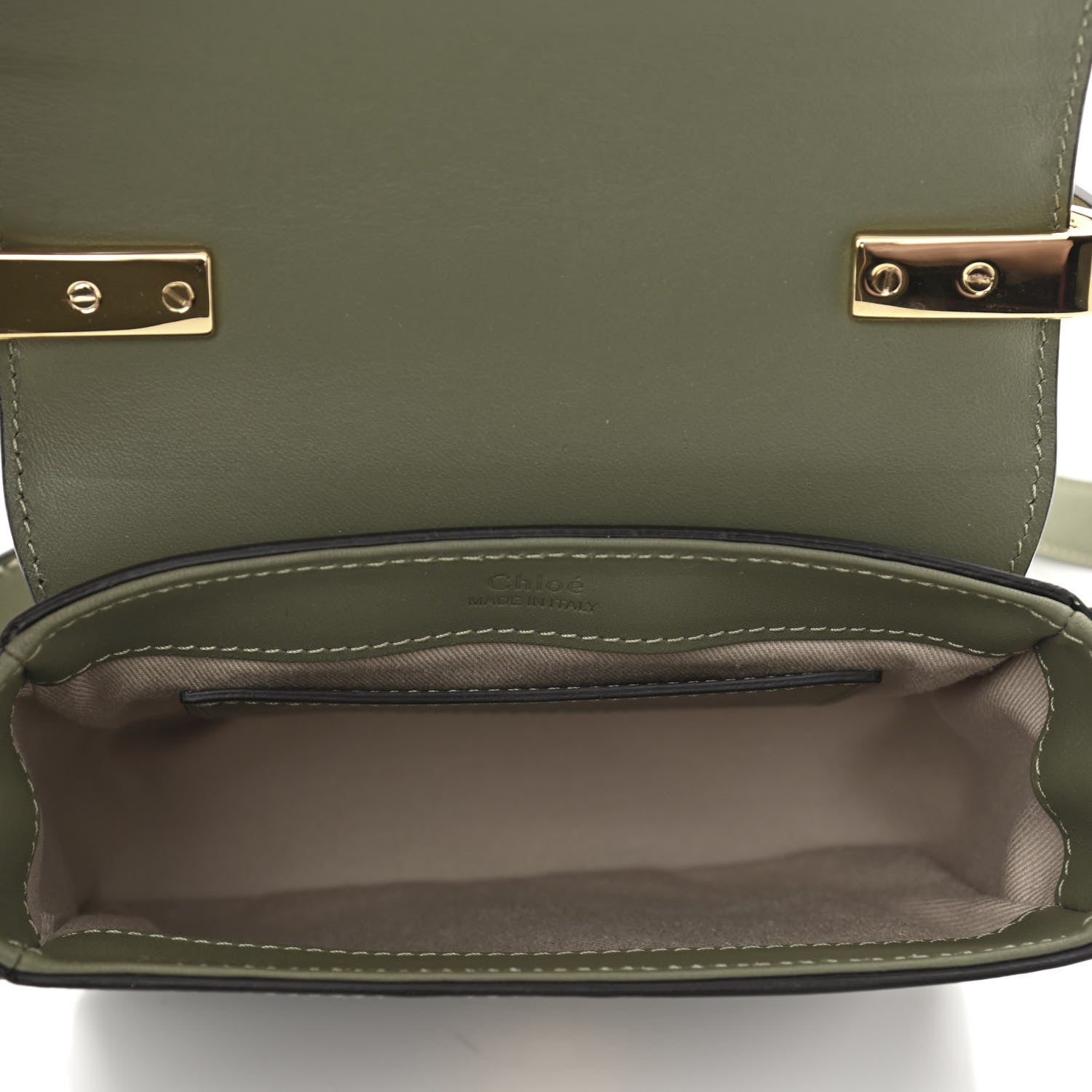 Chloe Calfskin Crocodile Embossed Mini C Double Carry Misty Forest 5 of 11