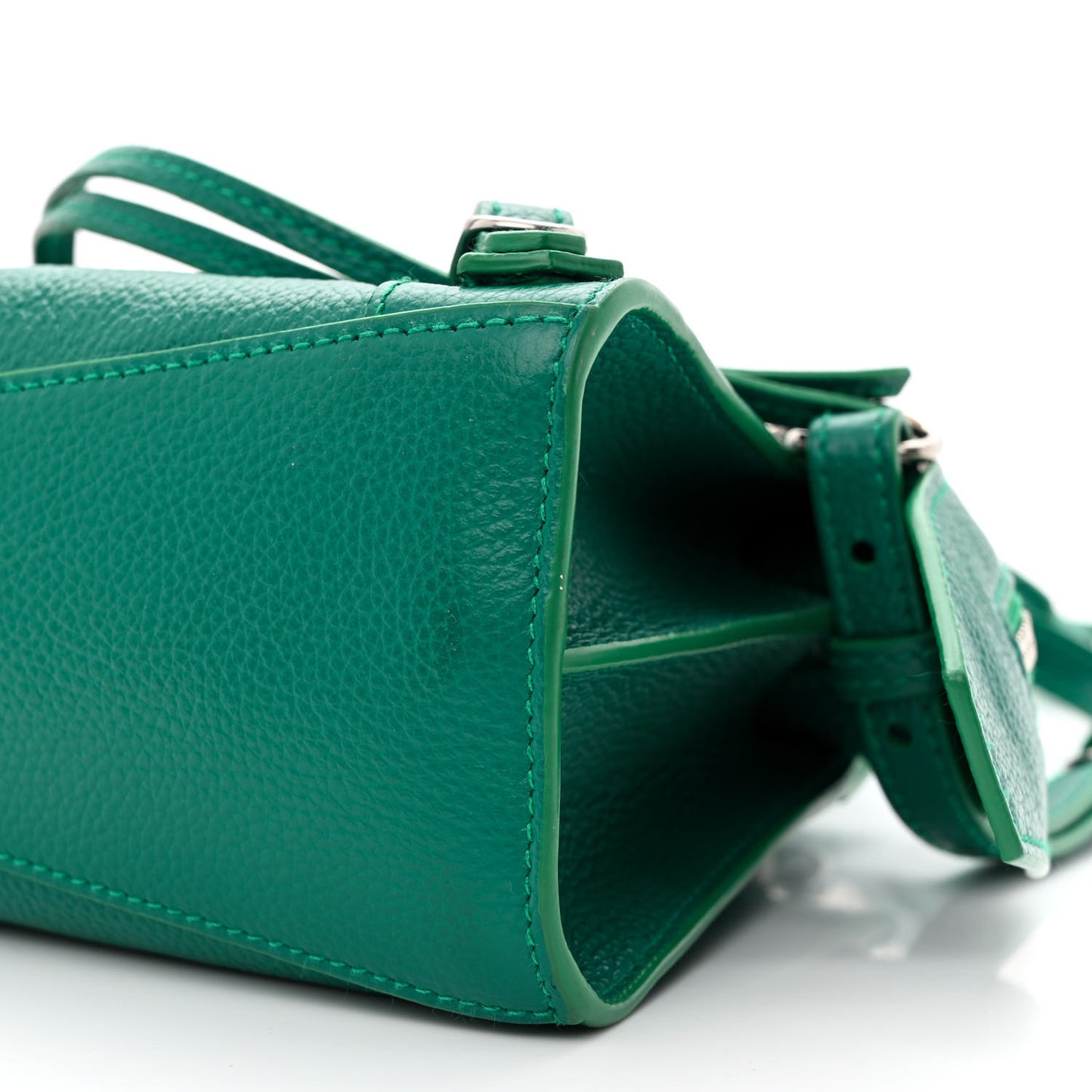 Grained Calfskin Neo Classic Silver Hardware Mini City Jade