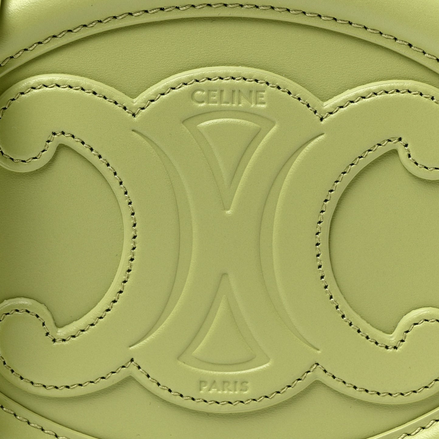 Smooth Calfskin Cuir Small Triomphe Oval Purse Crossbody Light Jade