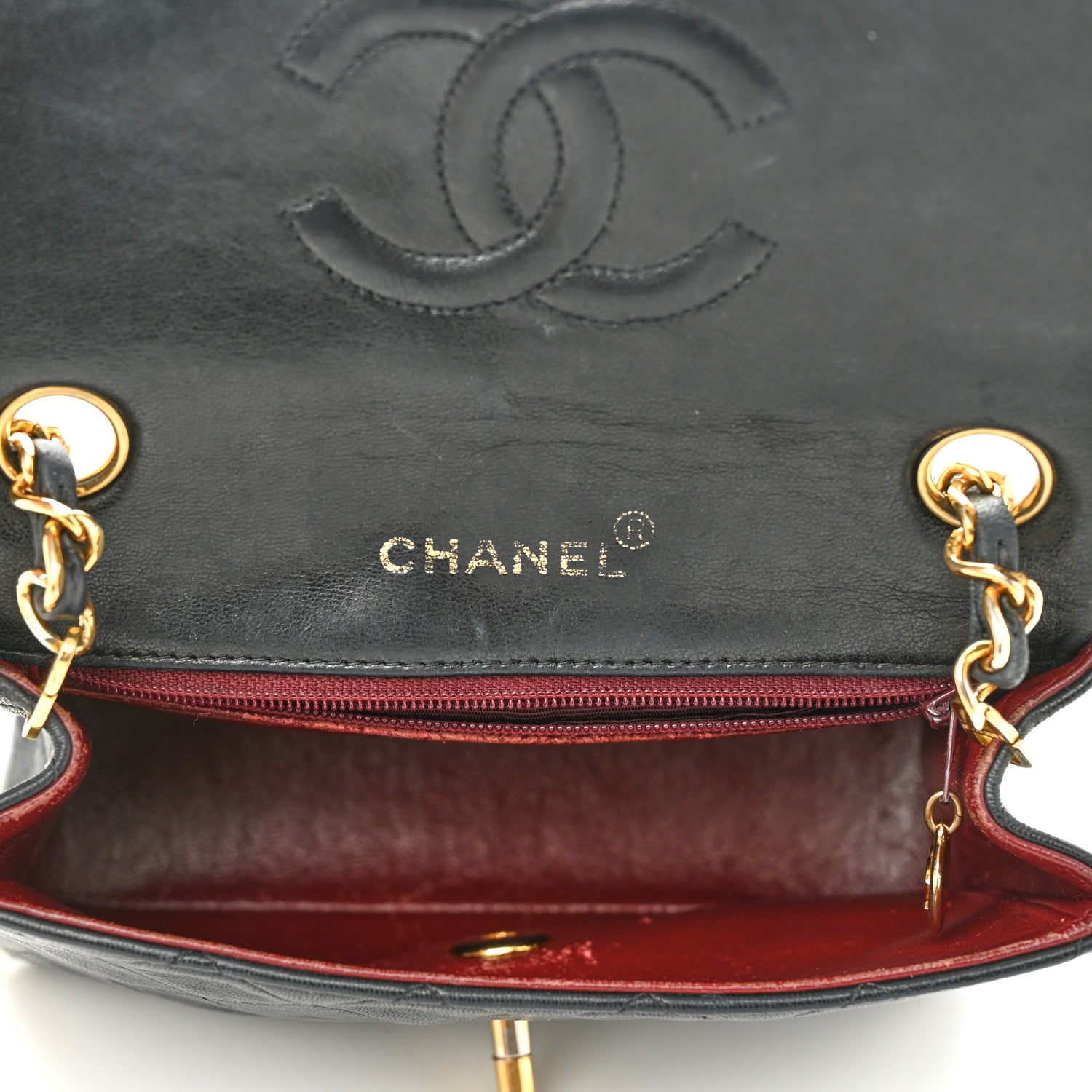 Chanel Lambskin Quilted Mini Square Flap Black 5 of 12