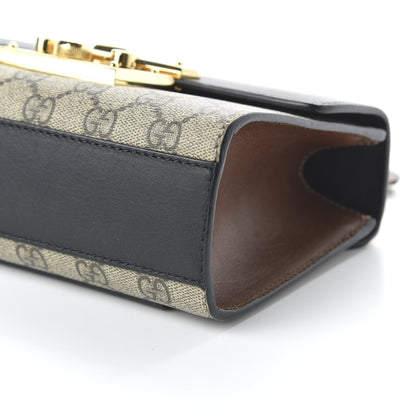 Gucci GG Supreme Monogram Calfskin Small Padlock Shoulder Bag Beige Black Cuir 7 of 10