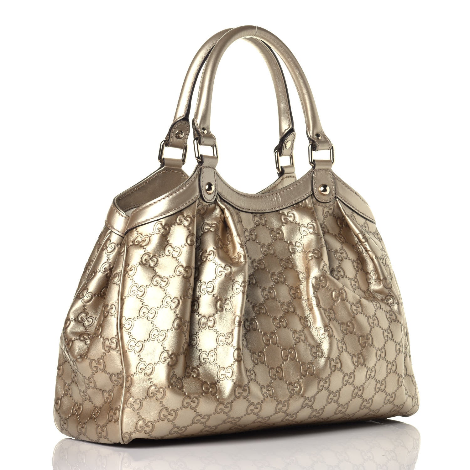 Gucci Guccissima Medium Sukey Tote Champagne 3 of 9