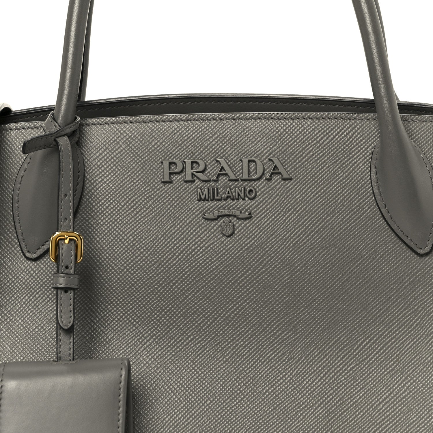 Prada Saffiano Cuir Calfskin Medium Monochrome Top Handle Tote