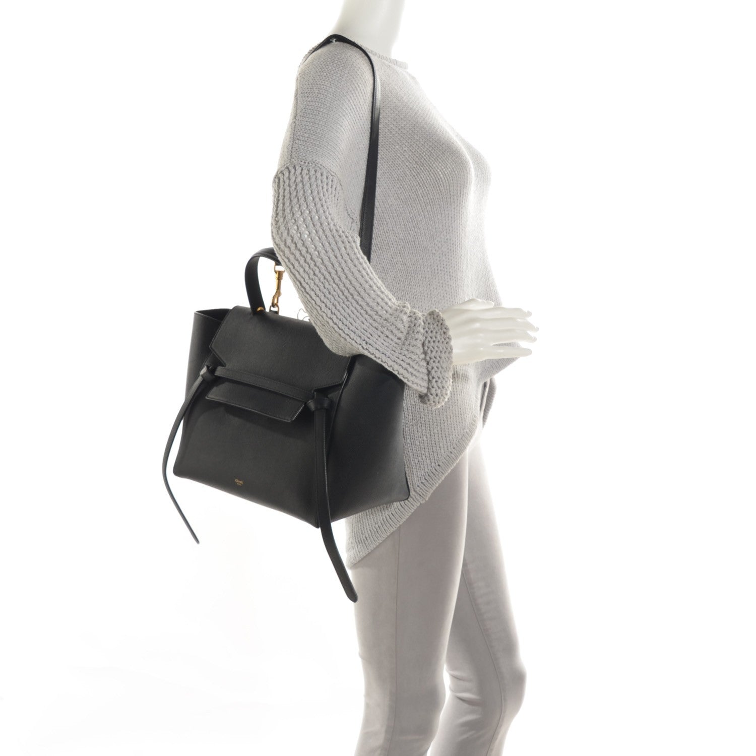 Celine Grained Calfskin Mini Belt Bag Black 2 of 7