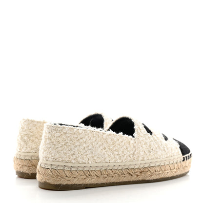 Chanel Tweed Grosgrain CC Espadrilles 36 White Black 4 of 10