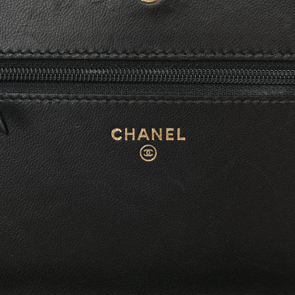 Chanel Lambskin Studded Wallet On Chain WOC Black 6 of 13