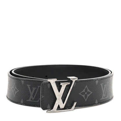 Louis Vuitton Monogram Eclipse Taigarama 40mm LV Initiales Reversible Belt 85 34 Black 1 of 5