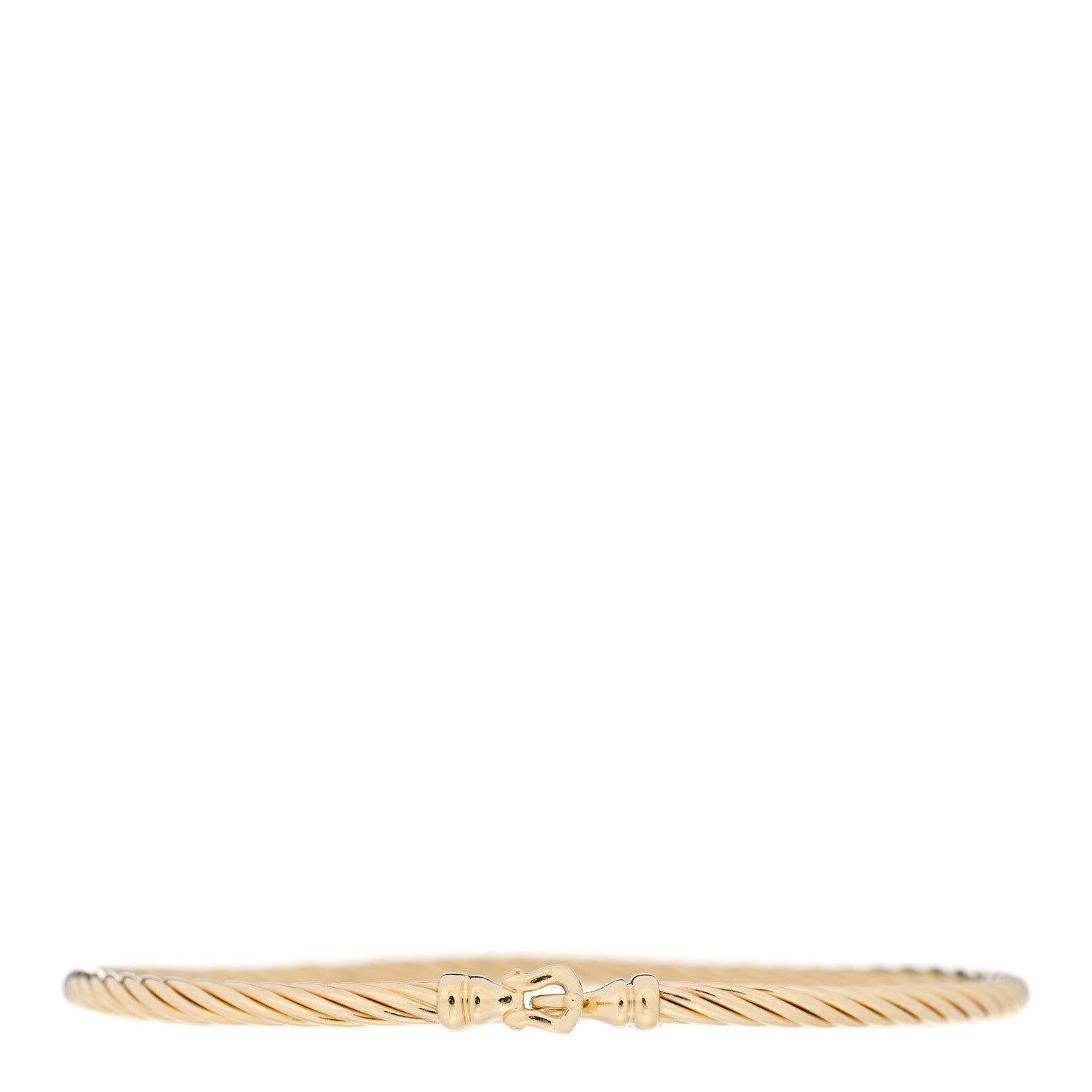 David Yurman DAVID YURMAN 18K Yellow Gold 3mm Cable Buckle Bracelet 1 of 3