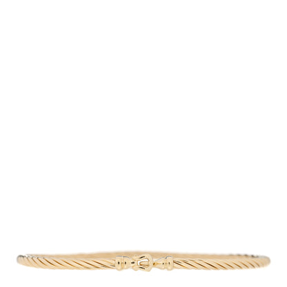 David Yurman DAVID YURMAN 18K Yellow Gold 3mm Cable Buckle Bracelet 1 of 3