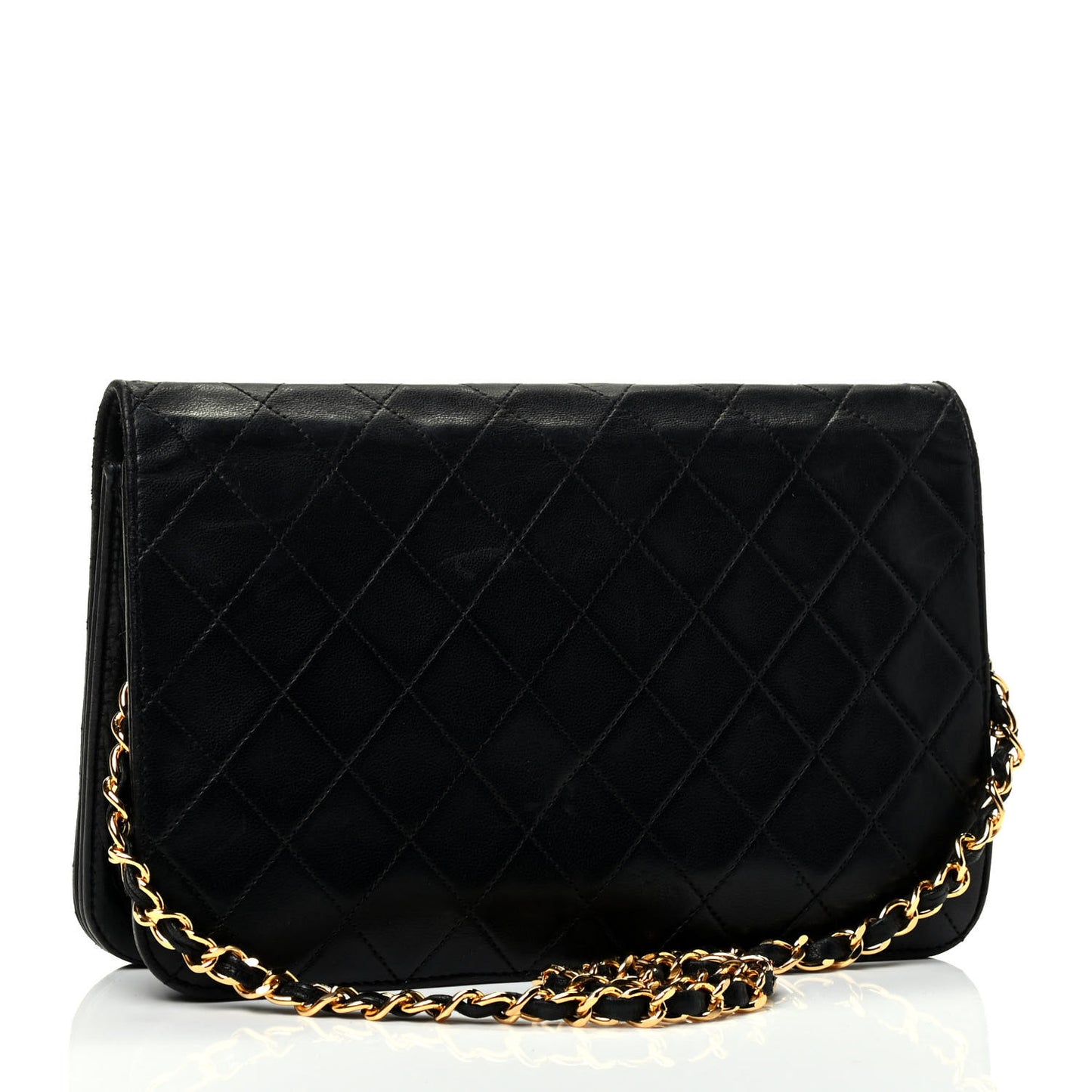 Lambskin Quilted Small Single Flap Black