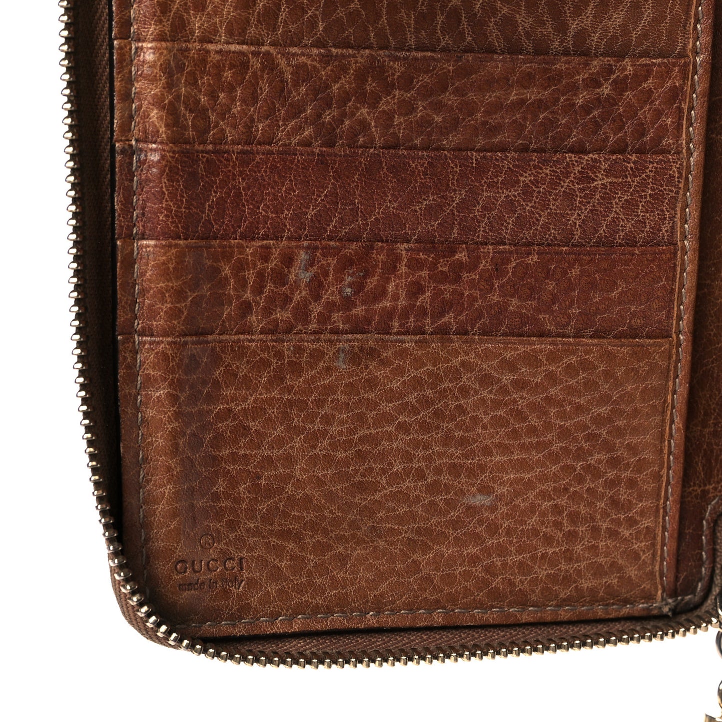 Guccissima Bamboo Tassel Zip Around Wallet Light Brown