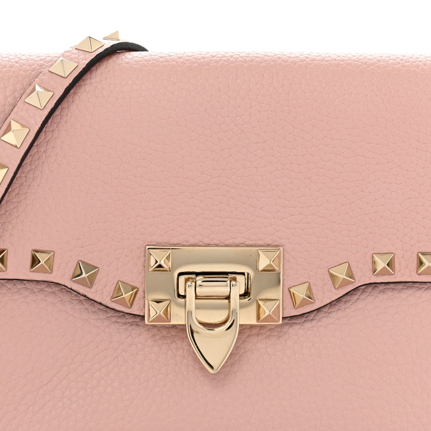 Valentino Garavani Pebbled Calfskin Medium Rockstud Flip Lock Crossbody Bag Loto 7 of 11